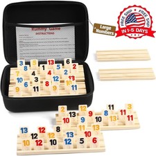 Rummy Cube 6 Player Edition with 6 Wooden Racks/Trays, 160 Rummy Cube Game Set w