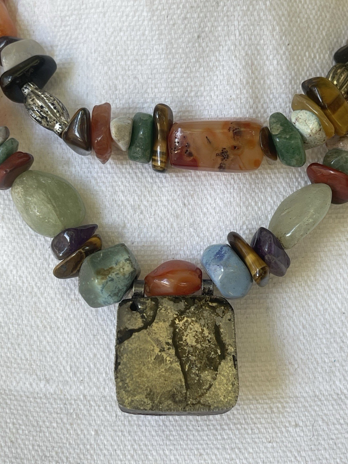 Boho Multi-Strand Stone Statement Necklace - image 3