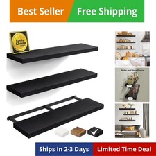 Floating Shelves for Wall, 36 inches Long Wall Mounted Rustic Wood Shelves fo...