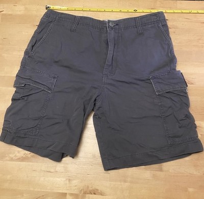 Pall Mall Men s Gray Canvas Cotton Cargo Shorts Size 32
