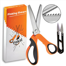 Pinking Shears for Fabric Cutting with Soft Rubber Handles  Stainless-Steel Edg