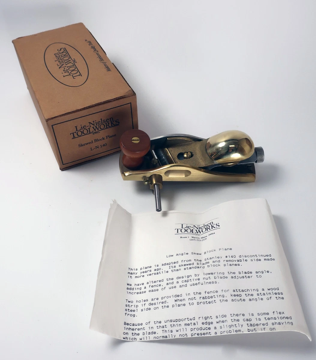 LIE NIELSEN Low Angle BRONZE SKEW BLOCK PLANE L N 140 New