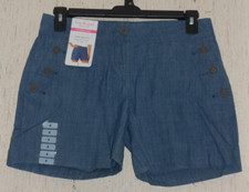 NWT WOMENS ISAAC MIZRAHI NEW YORK 50 INDIGO CHAMBRAY TAILORED SHORT SIZE 4