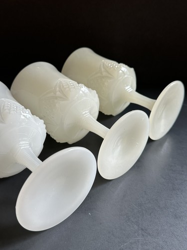 Antique Clambroth Goblets George Duncan & Son's Button Arches Glasses Set of 3 - Picture 4 of 24