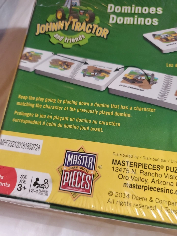 New John Deere Johnny Tractor & Friends Dominoes 28 Dominos Ages 3+ Game Memory  - Image 3 of 4