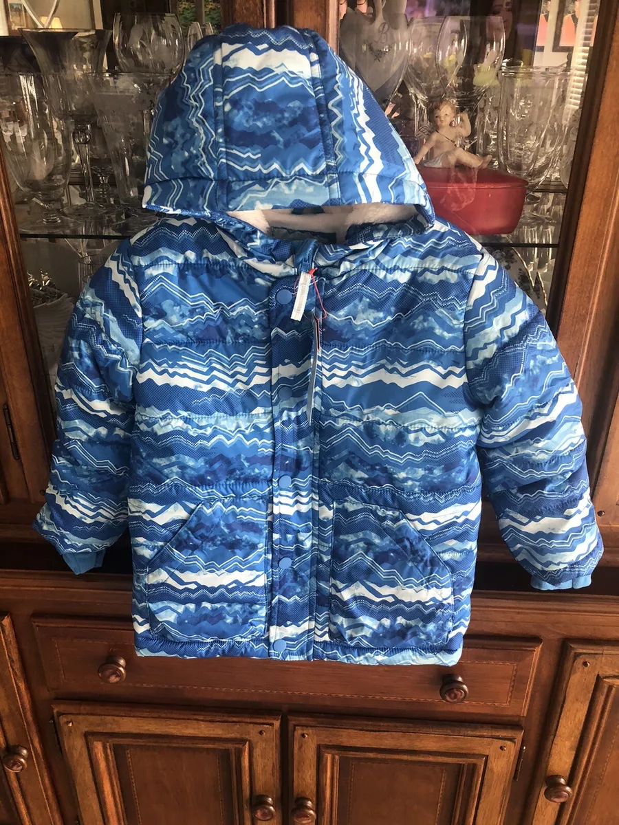 NWT Girl s Cat Jack Puffer Jacket Warmest Size 5T Blues White