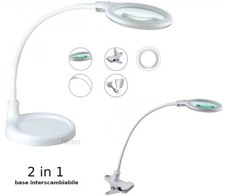 Lampada da Tavolo Lente di Ingrandimento 5 Diottrie SMD a 30 Led Base Morsetto
