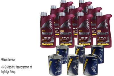 9L Motoröl MANNOL Energy 5W-30 2xLeak-Stop+Motor Doctor+Motor Flush