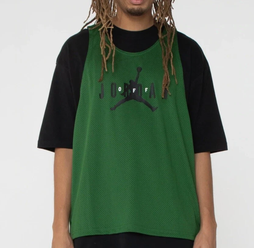 OFF White x Air Jordan Jersey Tee Green Size S M L XXL Black