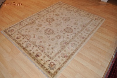 5x6 ft. Top quality handmade vegetable dye Chobi beige CREAM color rug