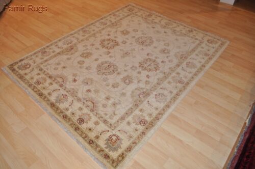 5x6 ft. Top quality handmade vegetable dye Chobi beige CREAM color rug