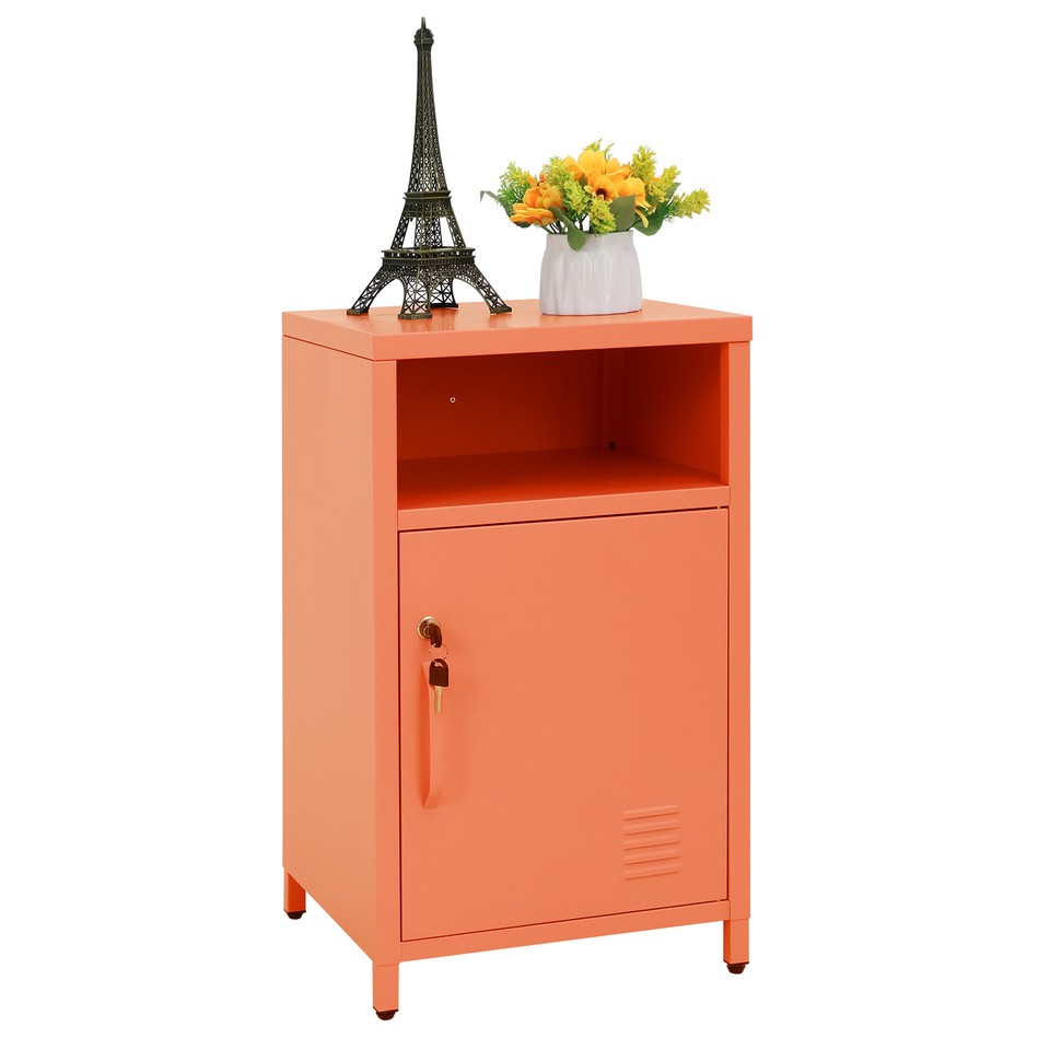 Night Table Lockable End Table Coffee Table Metal Locker Bedside ...