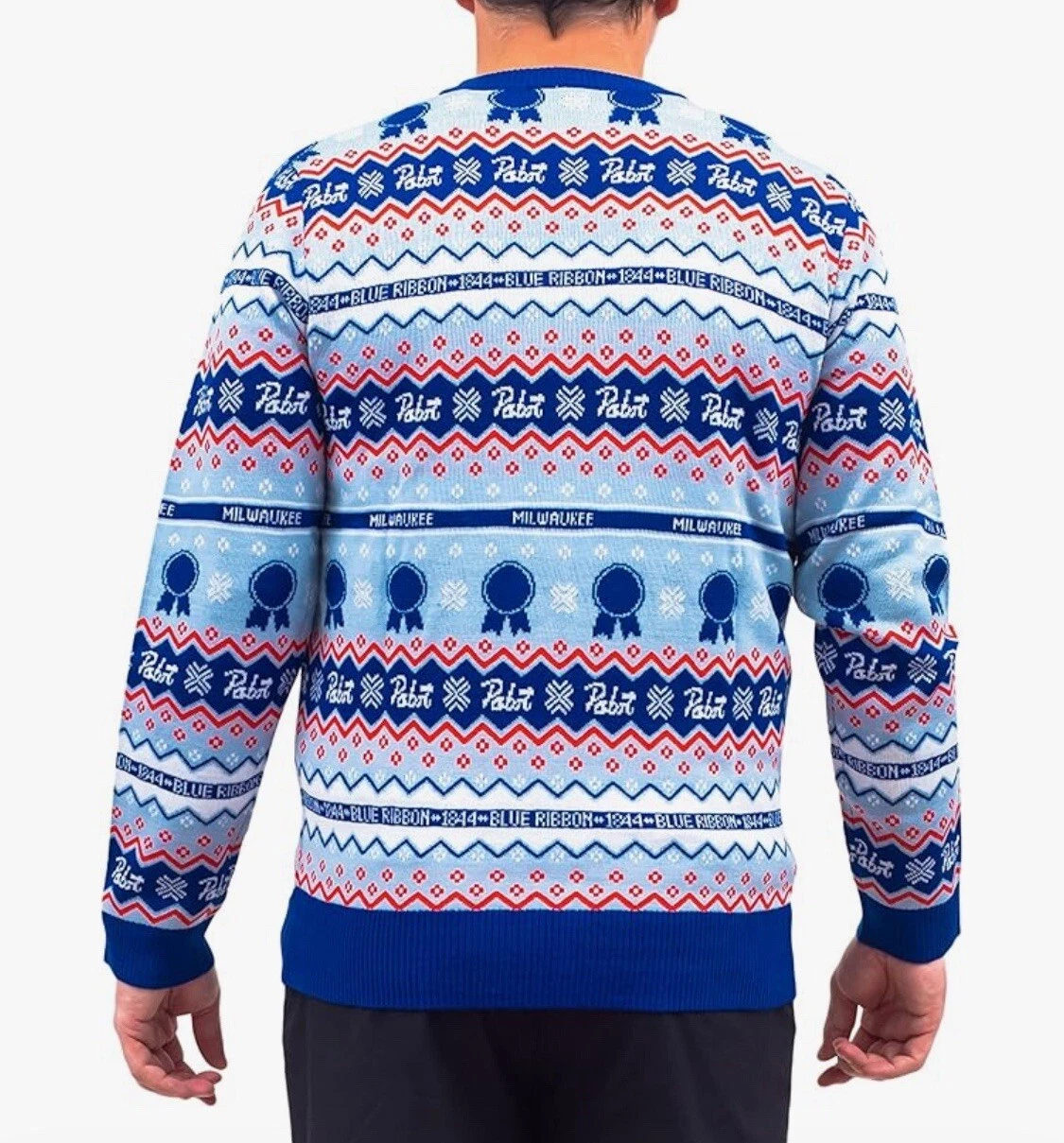 Men's Pabst Blue Ribbon Ugly Christmas Sweater