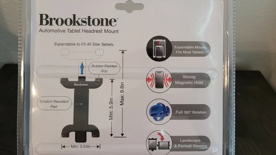 Brookstone Universal Automotive Tablet Headrest Car Headrest Mount New - Image 3 of 4