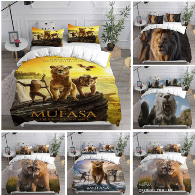 Cosplay Mufasa The Lion King Simba 3D Bettbezug Bettwäsche Set Kissenbezug Quilt