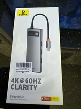 Baseus USB C Hub (100W) Multiport Adapter with 4K@60Hz HDMI, USB C Dock 7 in 1