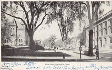 Springfield MA Massachusetts State Street Downtown Early 1900s Vtg Postcard A44