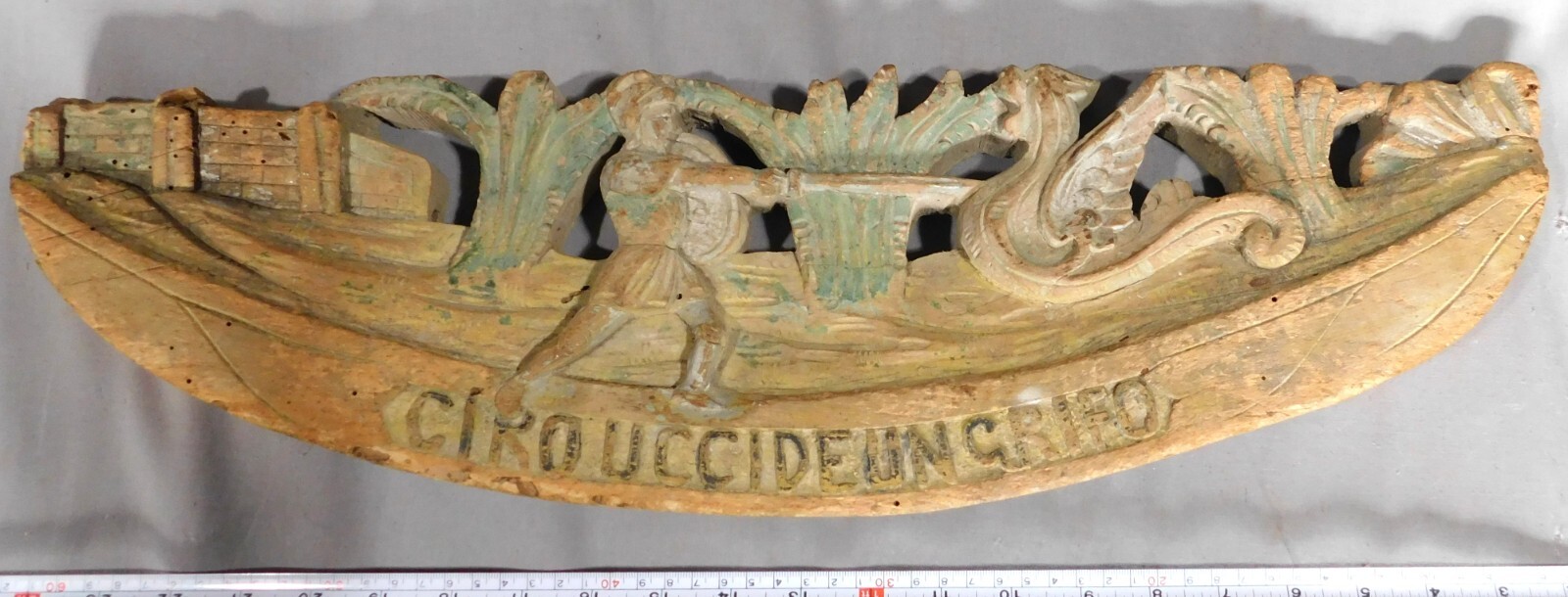 Antique Wood Carving 18th century Italian Renaissance Cyrus Kills Griffin paint