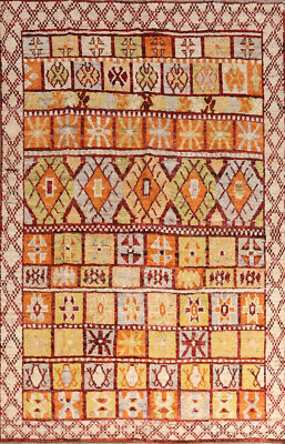 Unique Luxury Hand-Knotted Moroccan Rug Living Room Centerpiece 7x10 ft