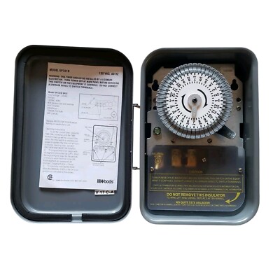 New Woods Pro Outdoor 24 Hour Mechanical Time Switch 120 Volt 40 Amp 59101R