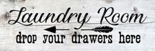 Laundry Room Chic White Farmhouse Wood Sign Wall D cor Gift B3-06180028159