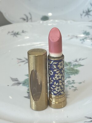 VINTAGE HELENA RUBINSTEIN LE LIP GLOSS STICK BLUE FLORAL TUBE SHIMMER PINK  NEW