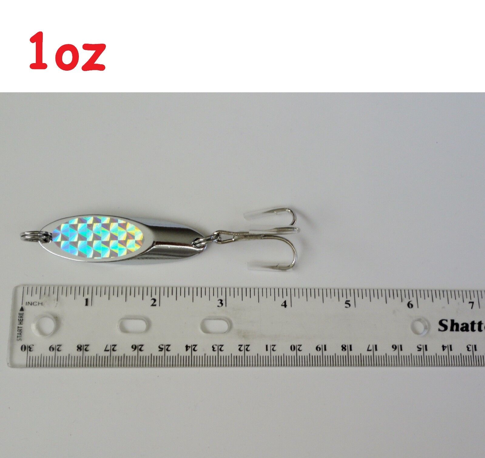 1oz Casting Kast Spoons 6 Silver Holographic Saltwater Fishing Lures