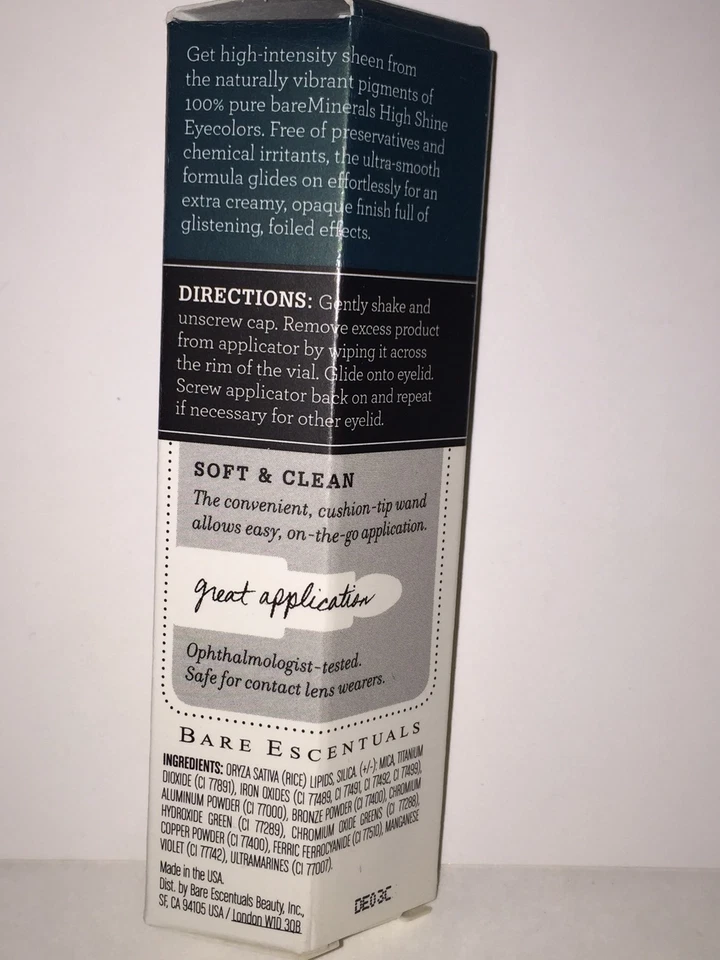 bareMinerals BareEscentuals HIGH SHINE Eyecolor Eyeshadow "ELECTRIC" Green NEW  - Image 3 of 4