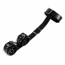 Bondage Fixed Neck collar to Wrist Cuffs Handcuffs Armbinder Slave BDSM Couples