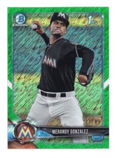 2018 Bowman Chrome Prospects Green Shimmer Refractor #BCP70 Merandy Gonzalez /99