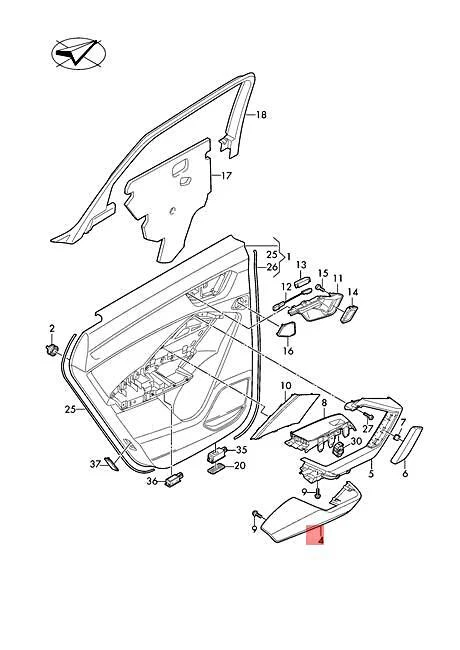 NEU AUDI Q3 F3B F3N ARMLEHNE KUNSTLEDER BEIGE MOTTE PEARL  