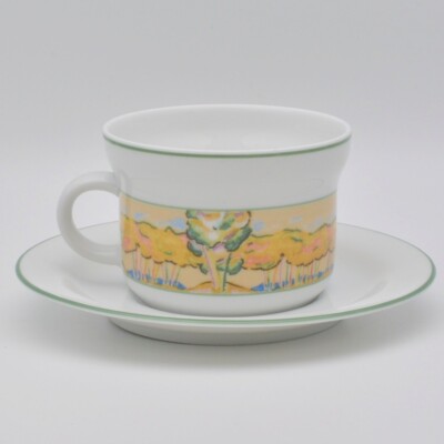 Richard Ginori FAUVE Collection White Green Multicolor Cup Saucer