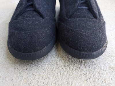 Maison Margiela Future Navy Blue Wool Men 9 42 Leather High Top