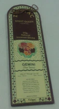 ZODIAC NATURAL INCENSE 30 STICKS R-EXPO INDIA GEMINI NIGHT QUEEN My21stJUNE20th