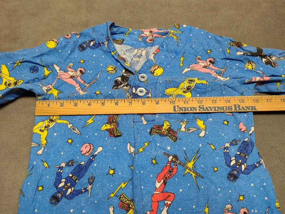 Винтажная детская пижама Mighty Morphin Power Rangers домашняя ручная работа сшитая уникальная - Изображение 4 из 4