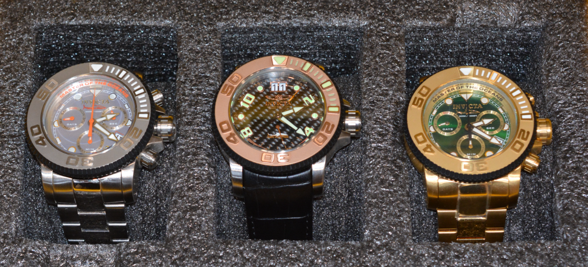 Set of 3x Men's Invicta 50mm Sea Hunter Dive Watches Ref: 19602