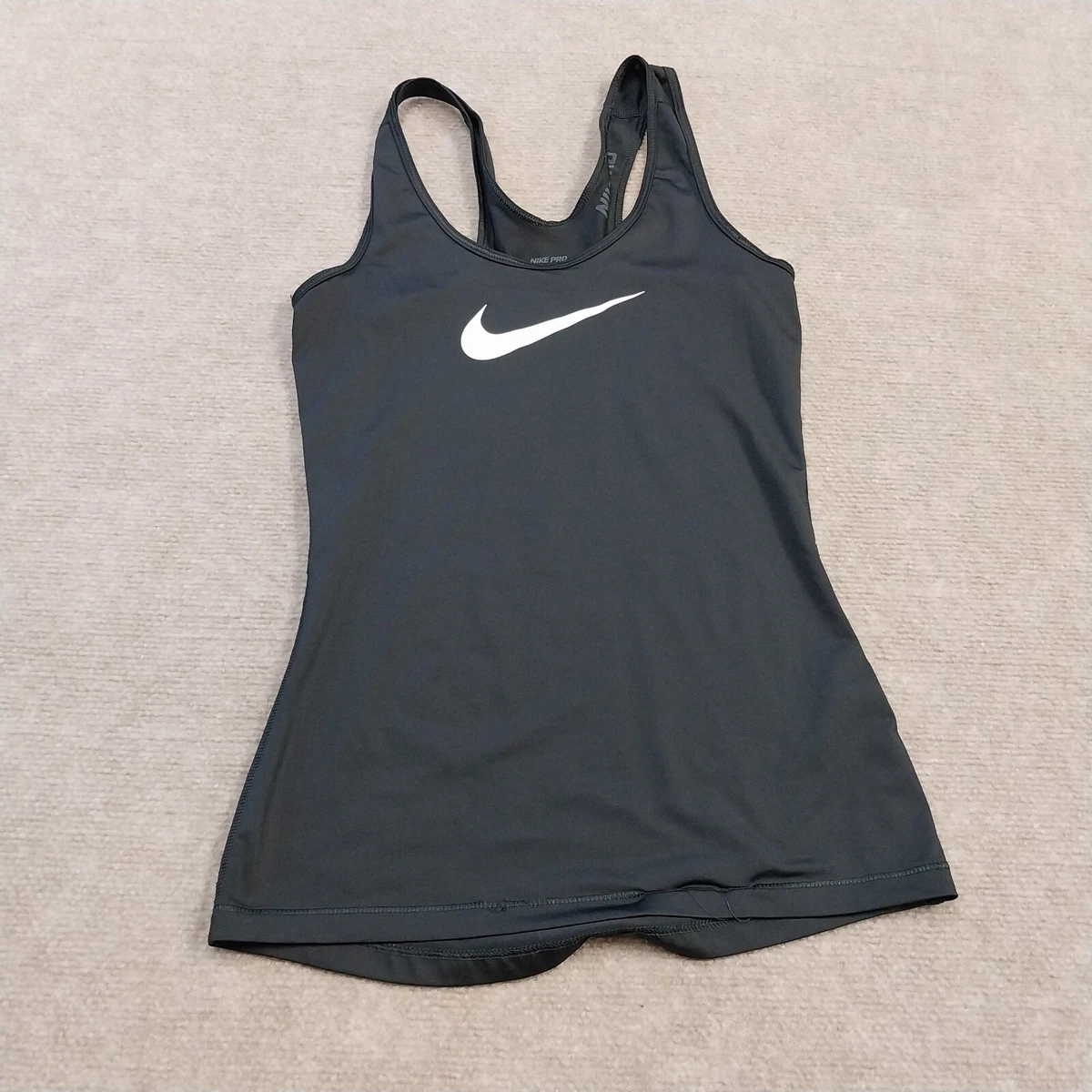 Nike Pro Dri-Fit Womens Size XS Black Racerback Athletic Tank Top