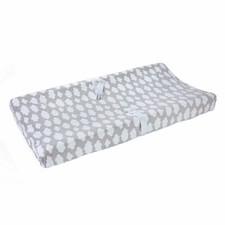 Carter's Gray  White Cloud Soft Plush Changing Pad Cover Baby Nursery NEW