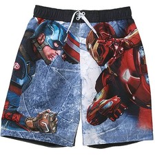 Marvel Avengers Captain America Ironman Swim Shorts Trunks Boy Size 6/7