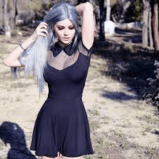 Killstar Goth Collar Sheer Dress, Size XSmall