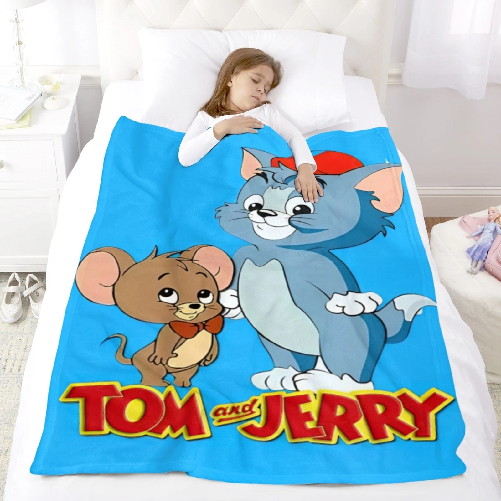 Tom and Jerry Cartoon Blanket Soft Flannel Blanket Birthday Gift for Kids