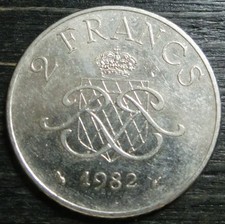 Monako 2 franki 1982