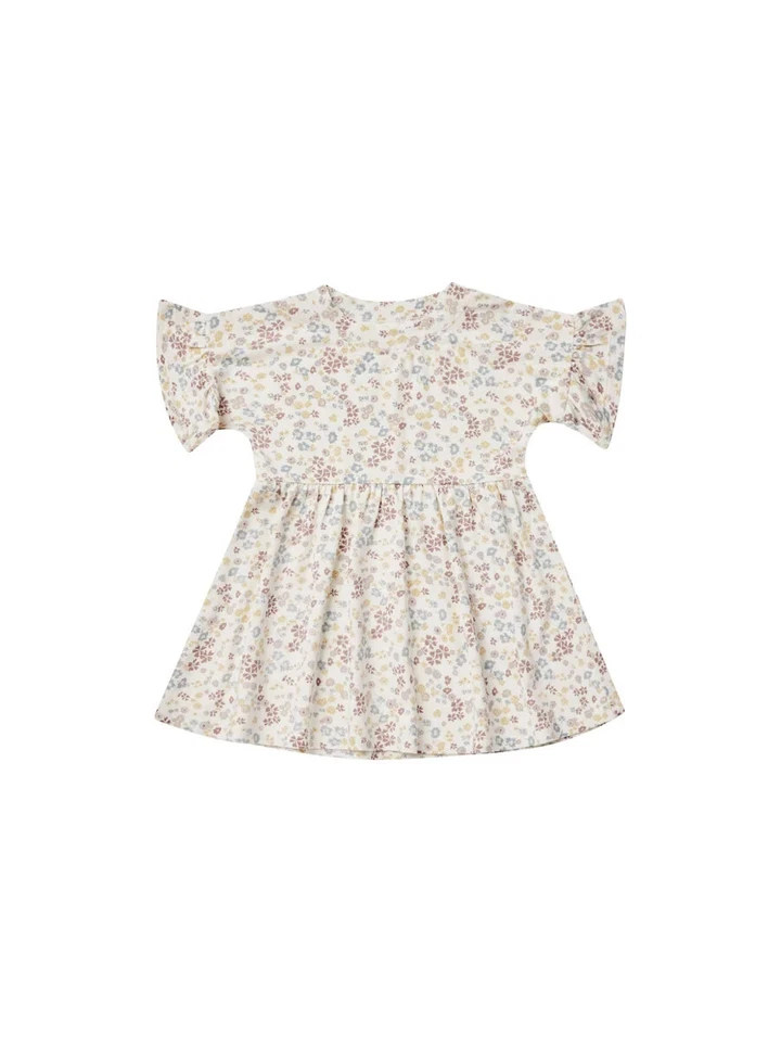 Rylee + Cru Babydoll Dress Wildflower Floral Modal Short Ruffle Sleeve 6-7 - Image 2 of 4