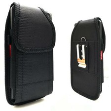 For Galaxy S10/S10 E/S10 Plus Vertical Black Nylon Clip Pouch Fits with Otterbox