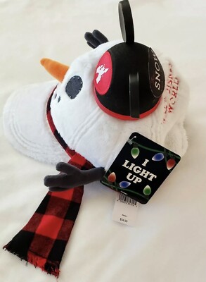 Disney Parks Christmas Holiday Mickey Ear Hat Fuzzy Snowman  display picture 1