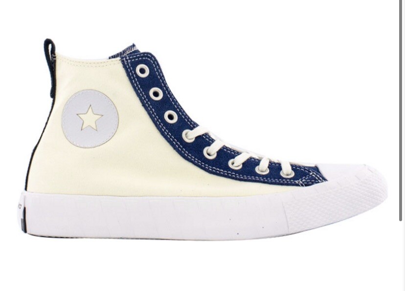 Converse UNT1TL3D High Top Sneakers in Cream Egret Navy Blue White Size 8.5M 10W 167241C-image