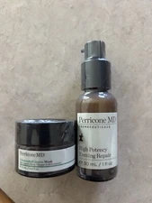 Perricone MD Chlorophyll Detox Mask .4oz and High Potency Evening Repair 1oz NEW