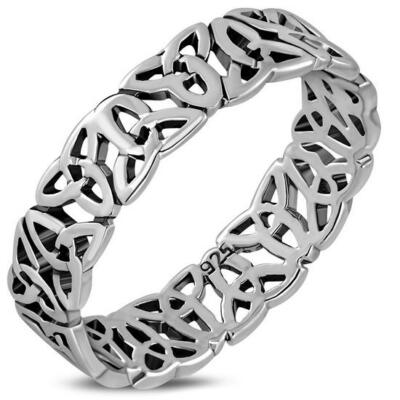 Schlichter keltischer Dreifaltigkeitsknoten Sterlingsilber 925 Ring - mehrere Größen verfügbar