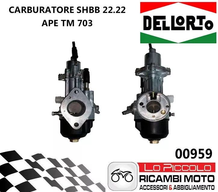 Carburatore 22-22 SHBB Dell'Orto Per Piaggio Ape TM 703 Motocarro 00959