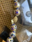 Vintage Chinese Deep Enamel Cloisonne Beads Necklace 24" 40 beads 12mm Diameter — photo 3